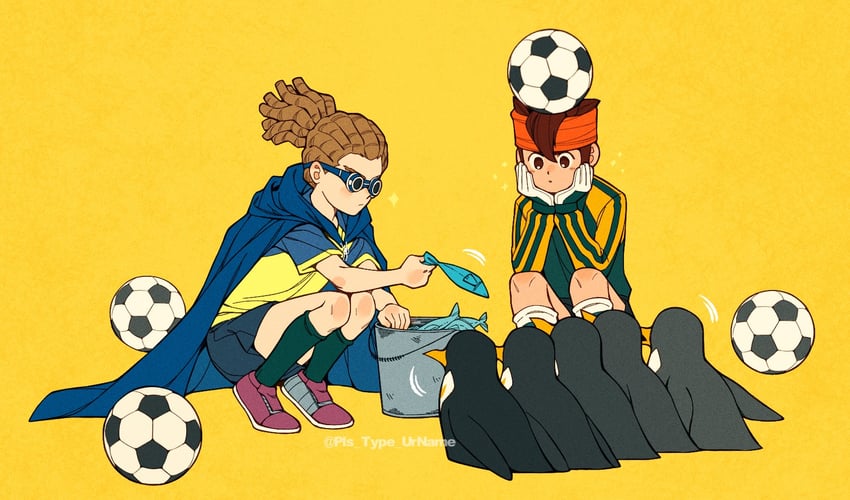 endou mamoru and kidou yuuto (inazuma eleven) drawn by yonban_(pls_type_urname)