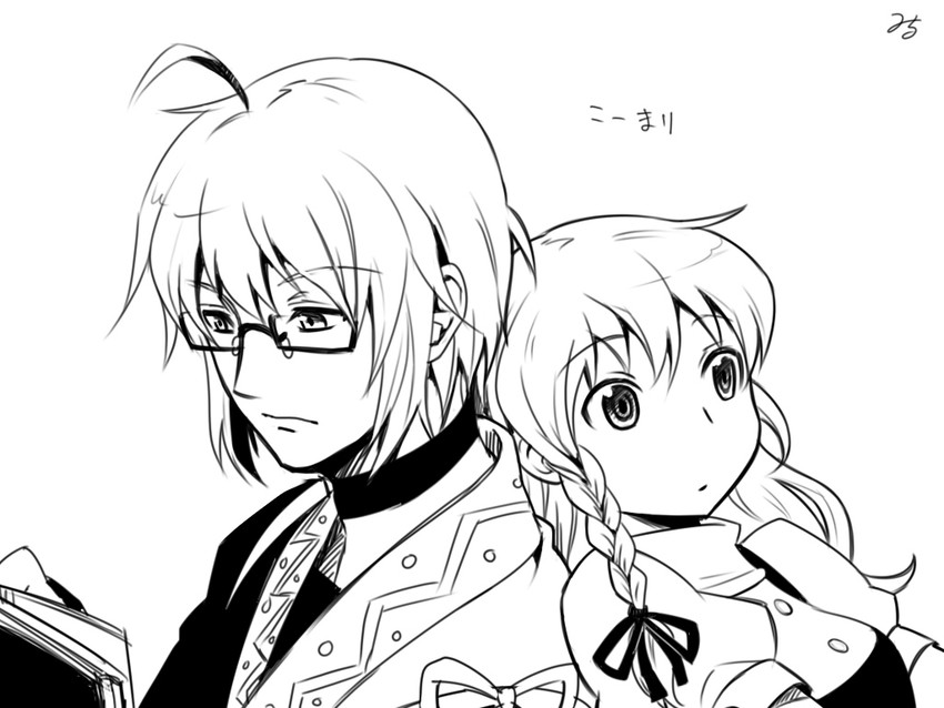 kirisame marisa and morichika rinnosuke (touhou) drawn by milcho