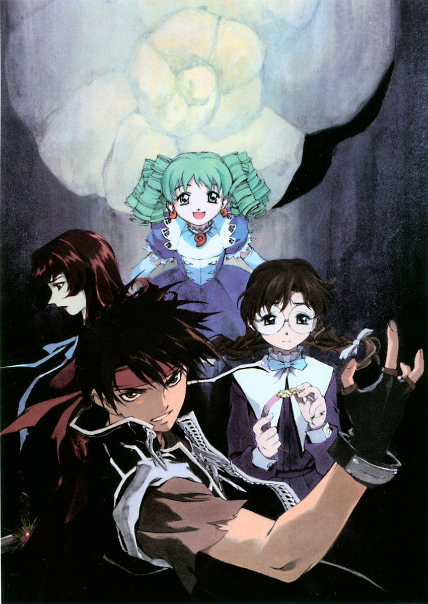 orphen, lycoris nielsen, esperanza, and elkarena (majutsushi orphen) drawn by kusaka_yuuya