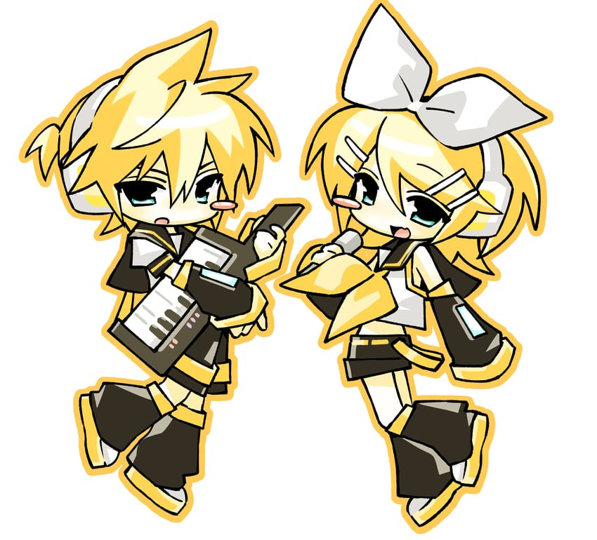 kagamine rin and kagamine len (vocaloid) drawn by hynn0x_x