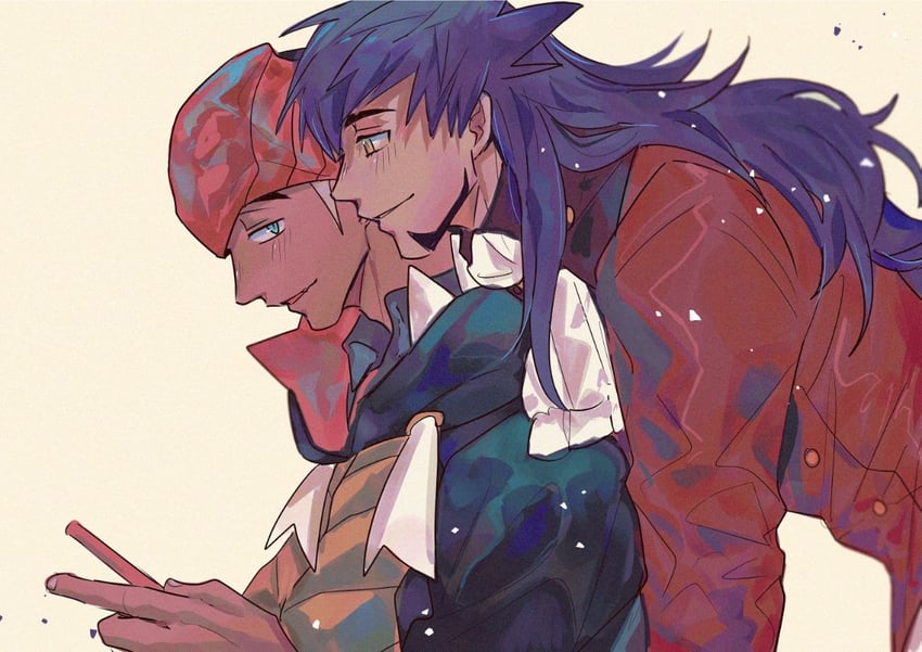 leon and raihan (pokemon and 1 more) drawn by chiyo_(miichiyochin)