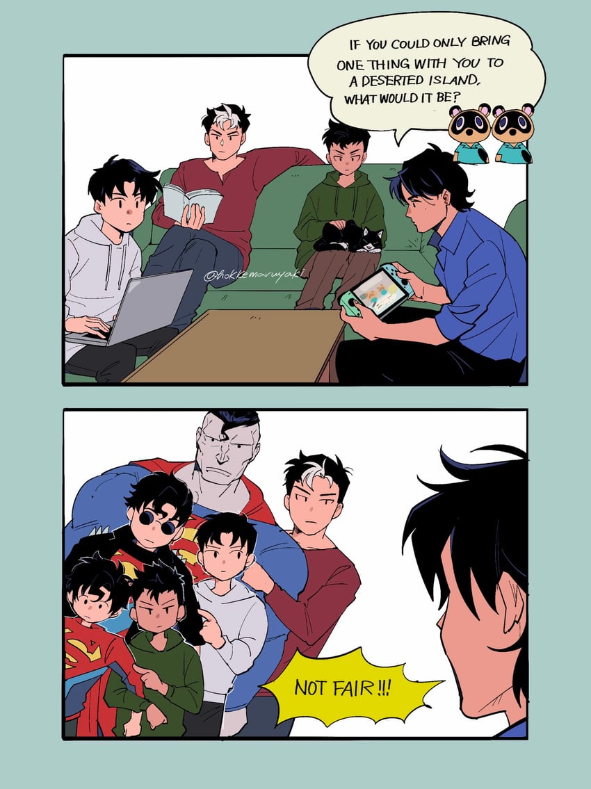 robin, dick grayson, jason todd, damian wayne, superboy, and 6 more (dc comics and 5 more) drawn by hokkemaruyaki
