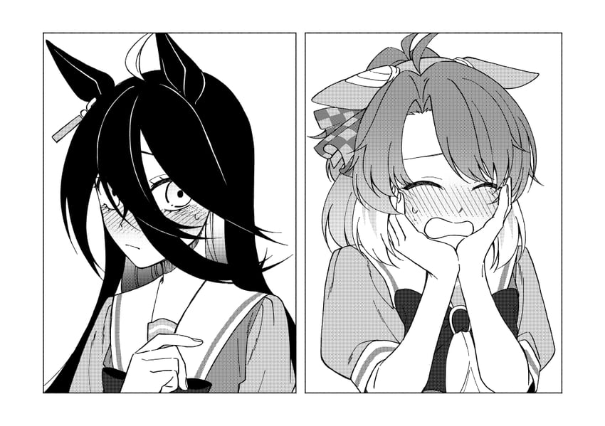 manhattan cafe and dantsu flame (umamusume) drawn by yamawasabi_umai