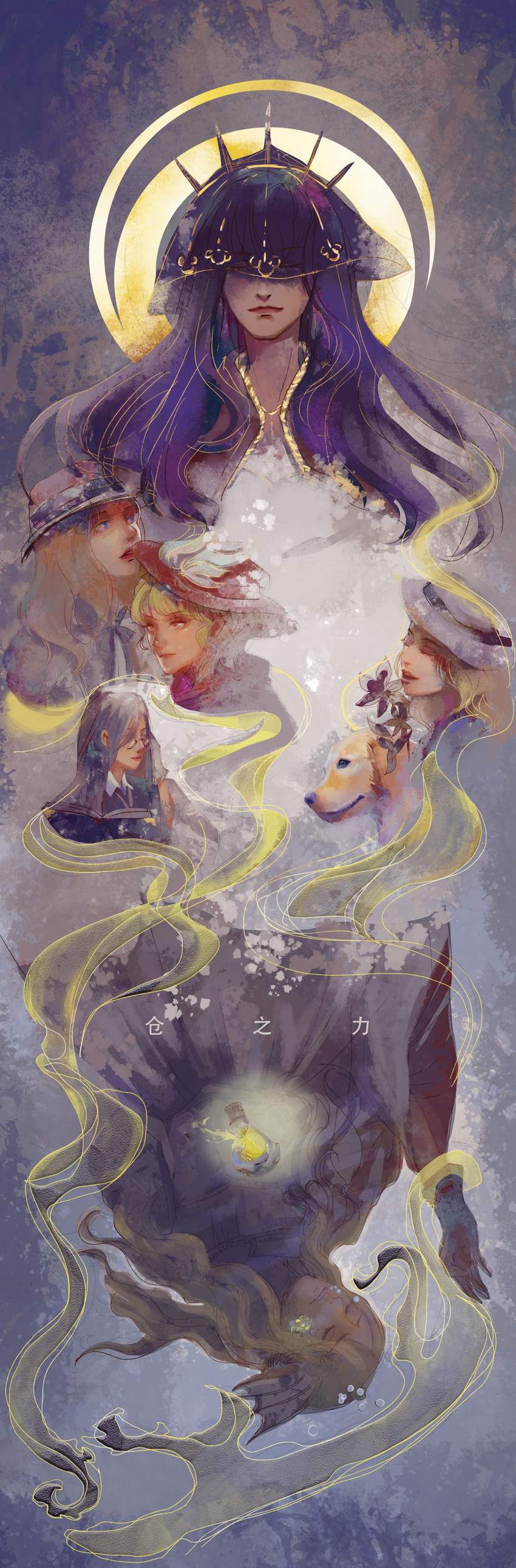 audrey hall, fors wall, evernight goddess, xio derecha, susie, and 1 more (lord of the mysteries) drawn by cangzhili