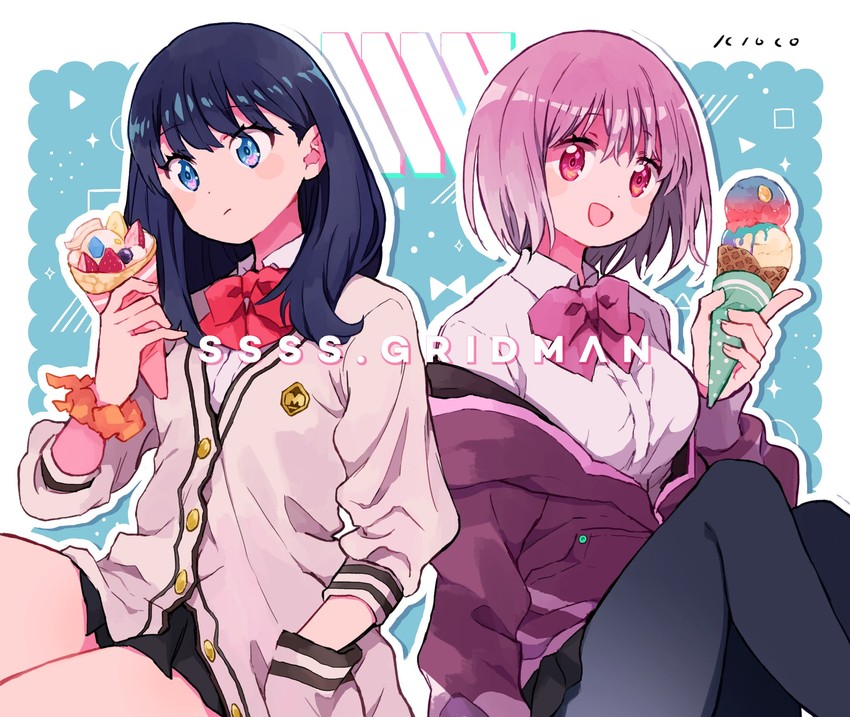 takarada rikka and shinjou akane (gridman universe and 1 more) drawn by ki_on