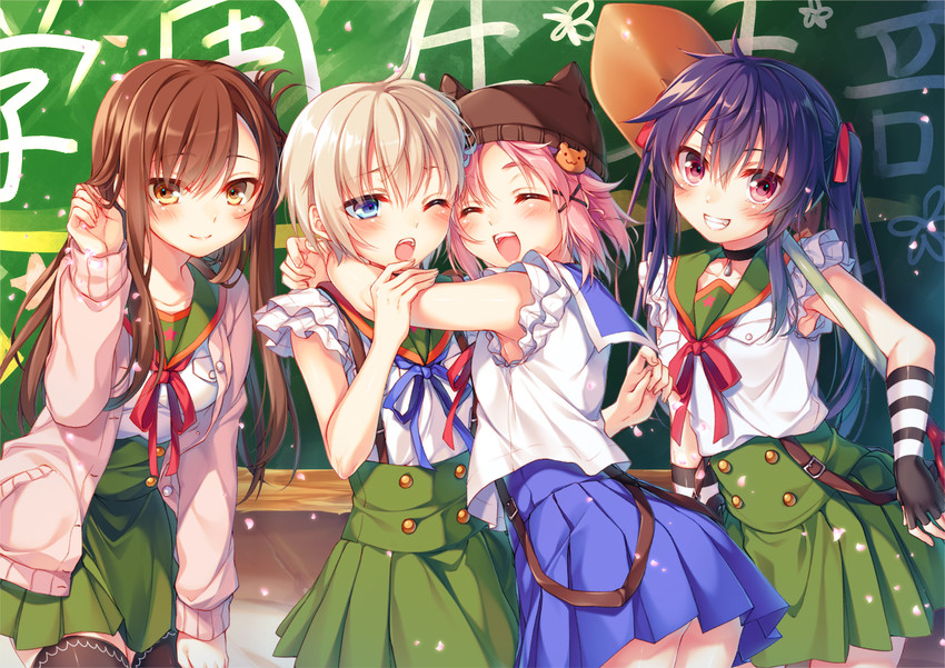 ebisuzawa kurumi, takeya yuki, wakasa yuuri, and naoki miki (gakkou gurashi!) drawn by toosaka_asagi
