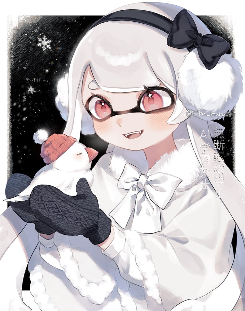 inkling player character and inkling girl (splatoon) drawn by riru_maru08