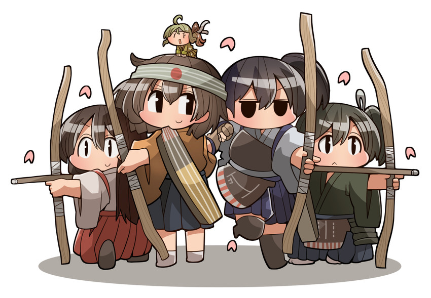 kaga, akagi, souryuu, hiryuu, fairy, and 2 more (kantai collection) drawn by kakuzatou_(koruneriusu)