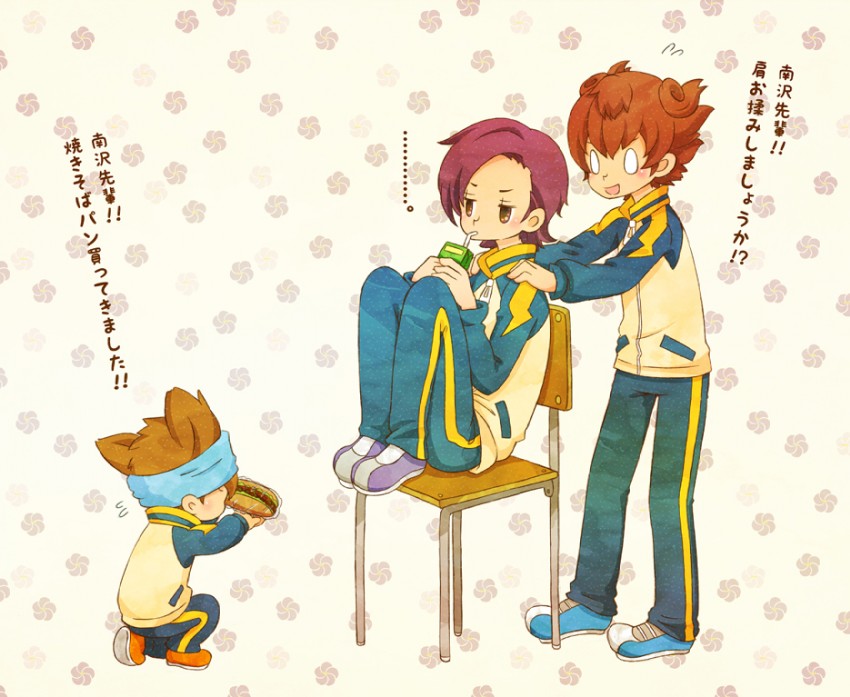 matsukaze tenma, nishizono shinsuke, and minamisawa atsushi (inazuma eleven and 1 more) drawn by uppi