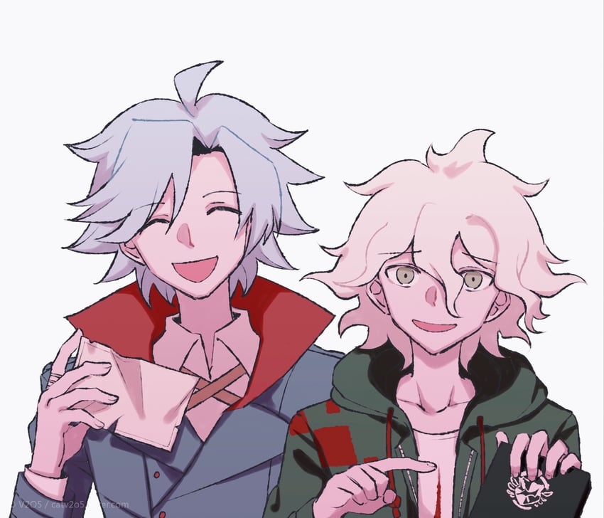 komaeda nagito and anaido (danganronpa and 2 more) drawn by v_(vitb12)