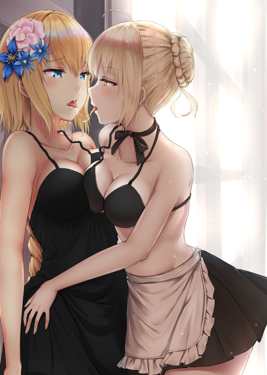 artoria pendragon, jeanne d'arc, and saber alter (fate and 1 more) drawn by sakuno_(sksk_sakuno)