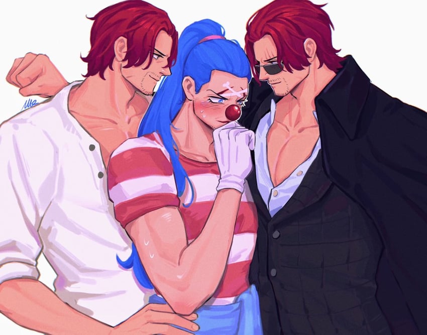 shanks and buggy the clown (one piece) drawn by vamos_mk