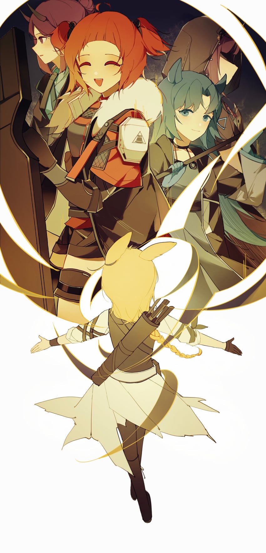 kroos, lava, hibiscus, kroos the keen glint, lava the purgatory, and 2 more (arknights) drawn by loning_(loning19920894)