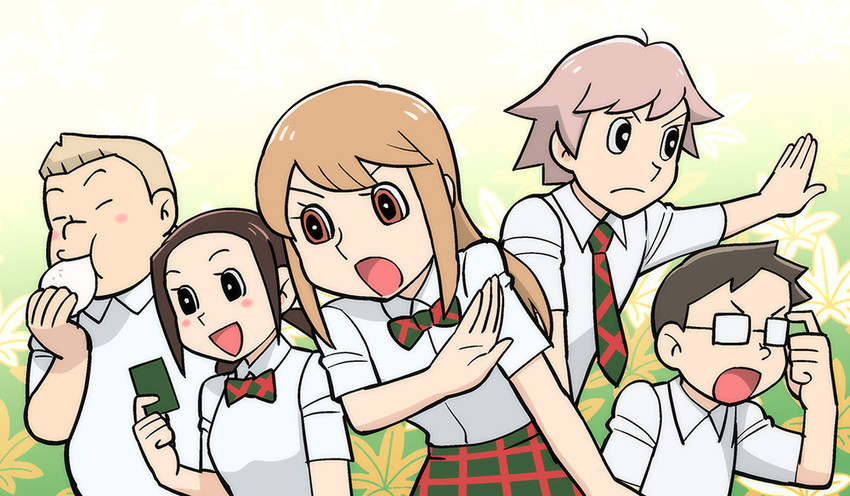 ayase chihaya, mashima taichi, ooe kanade, komano tsutomu, and nishida yuusei (chihayafuru) drawn by ueyama_michirou