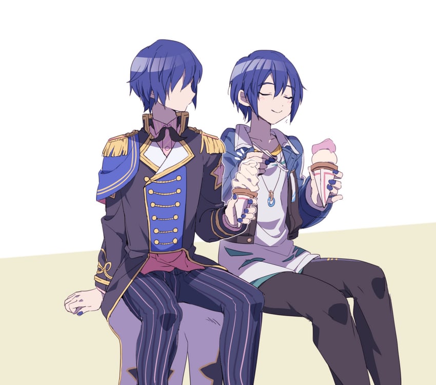 kaito, wonderlands x showtime kaito, and vivid bad squad kaito (vocaloid and 1 more) drawn by ameiro_pk