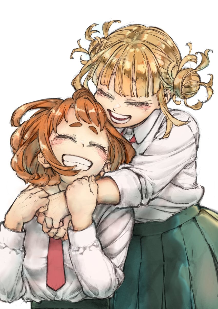 uraraka ochaco and toga himiko (boku no hero academia) drawn by nakano_miyu