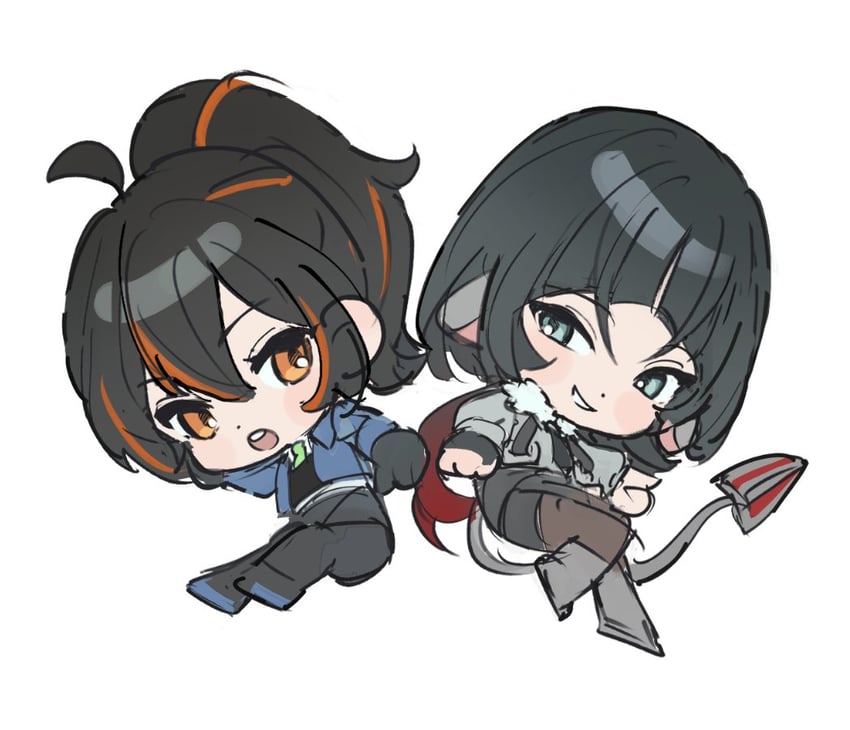 jane doe and zhu yuan (zenless zone zero) drawn by chibiya1010