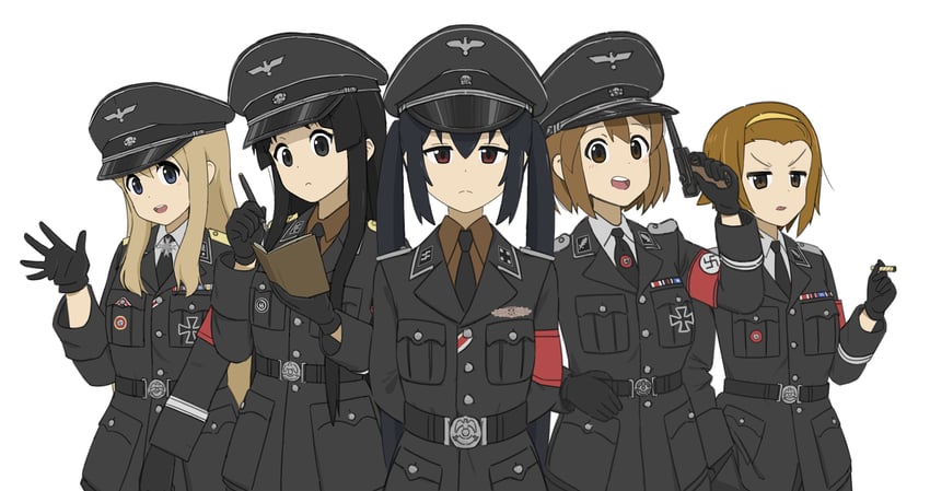 akiyama mio, nakano azusa, hirasawa yui, tainaka ritsu, and kotobuki tsumugi (k-on!) drawn by black_cat03