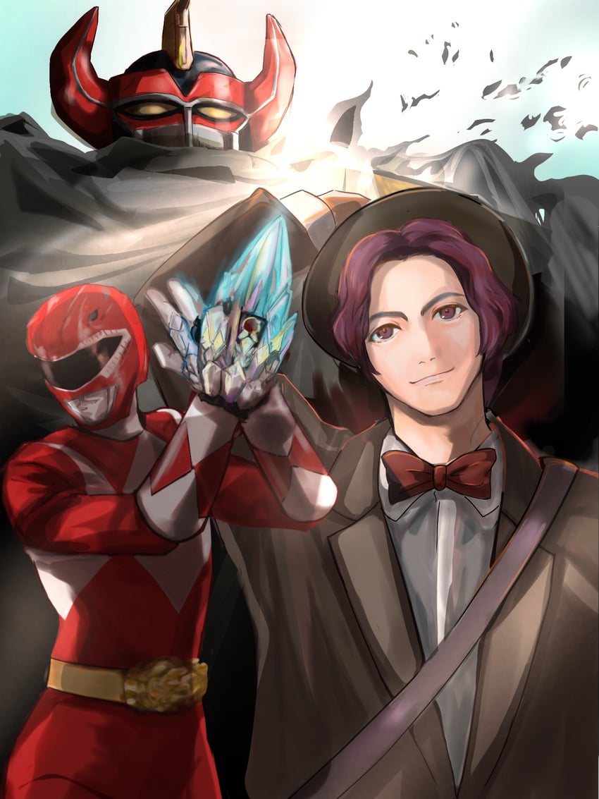 daizyuzin, tyranno ranger, and oosai meguru (super sentai and 2 more) drawn by loomroomt