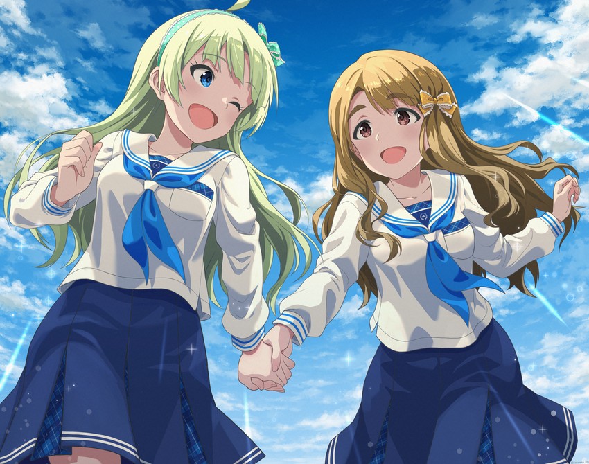 shimabara elena and miyao miya (idolmaster and 2 more) drawn by kurobako_bb