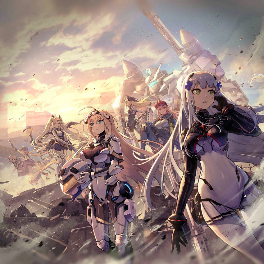 hk416, hanyang type 88, sig mcx, desert eagle, mg36, and 1 more (girls' frontline) drawn by kuroi_susumu