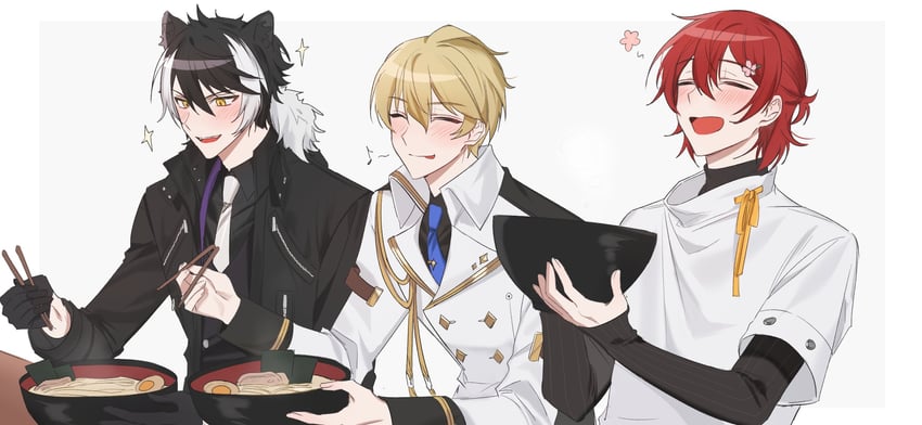kageyama shien, hanasaki miyabi, and kishido temma (holostars) drawn by chap_yun