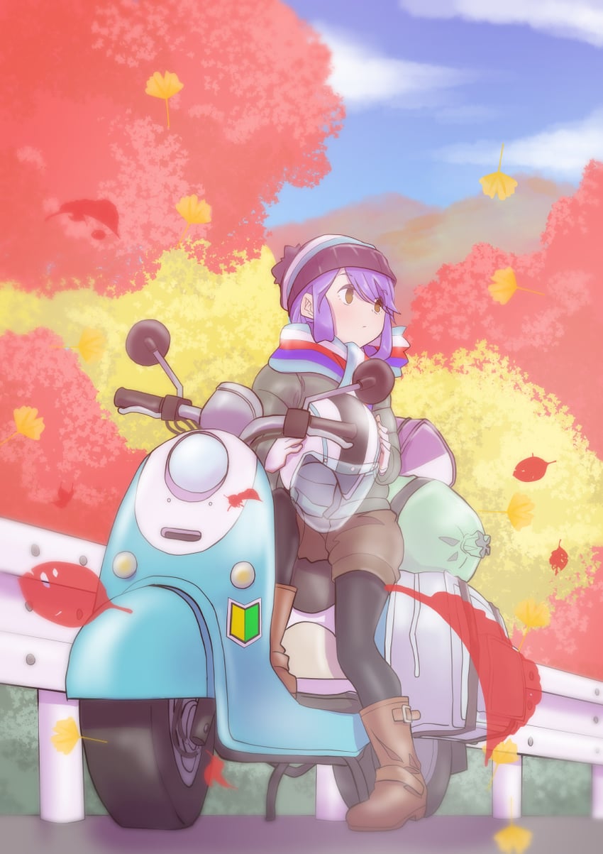 shima rin (yurucamp and 1 more) drawn by akaimame