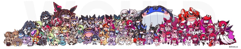 gawr gura, gardevoir, mori calliope, ninomae ina'nis, ouro kronii, and 46 more (pokemon and 3 more) drawn by chroneco