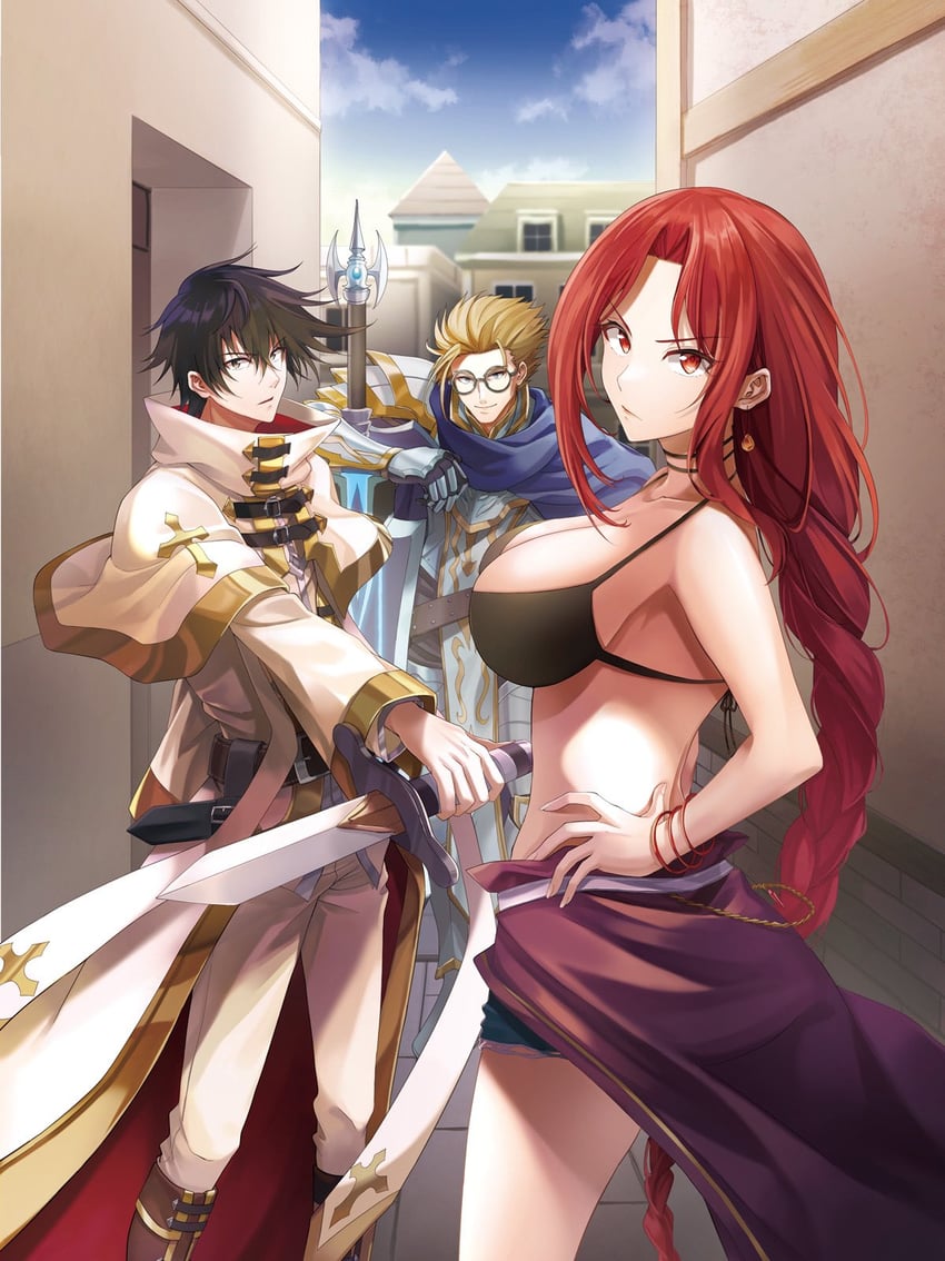 laust, ralma, and ronaldo (party kara tsuihousareta sono chiyushi jitsu wa saikyou ni tsuki) drawn by narumi_miwa
