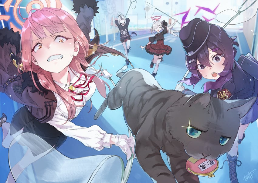 kayoko, aru, mutsuki, and haruka (blue archive) drawn by torokko