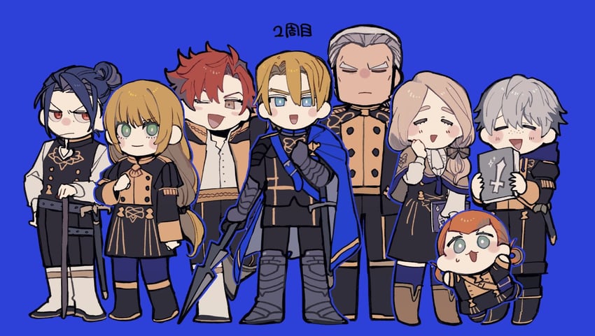 dimitri alexandre blaiddyd, ingrid brandl galatea, sylvain jose gautier, mercedes von martritz, felix hugo fraldarius, and 3 more (fire emblem and 1 more) drawn by c4vknggjci51182