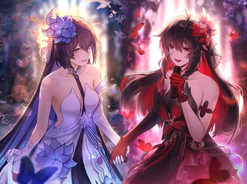 seele vollerei and seele (honkai and 1 more) drawn by althea_jade and eulyin_huan
