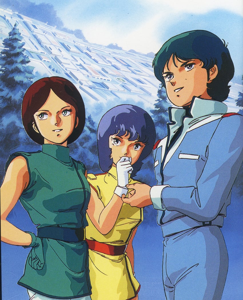 kamille bidan, fa yuiry, and emma sheen (gundam and 1 more) drawn by kitazume_hiroyuki