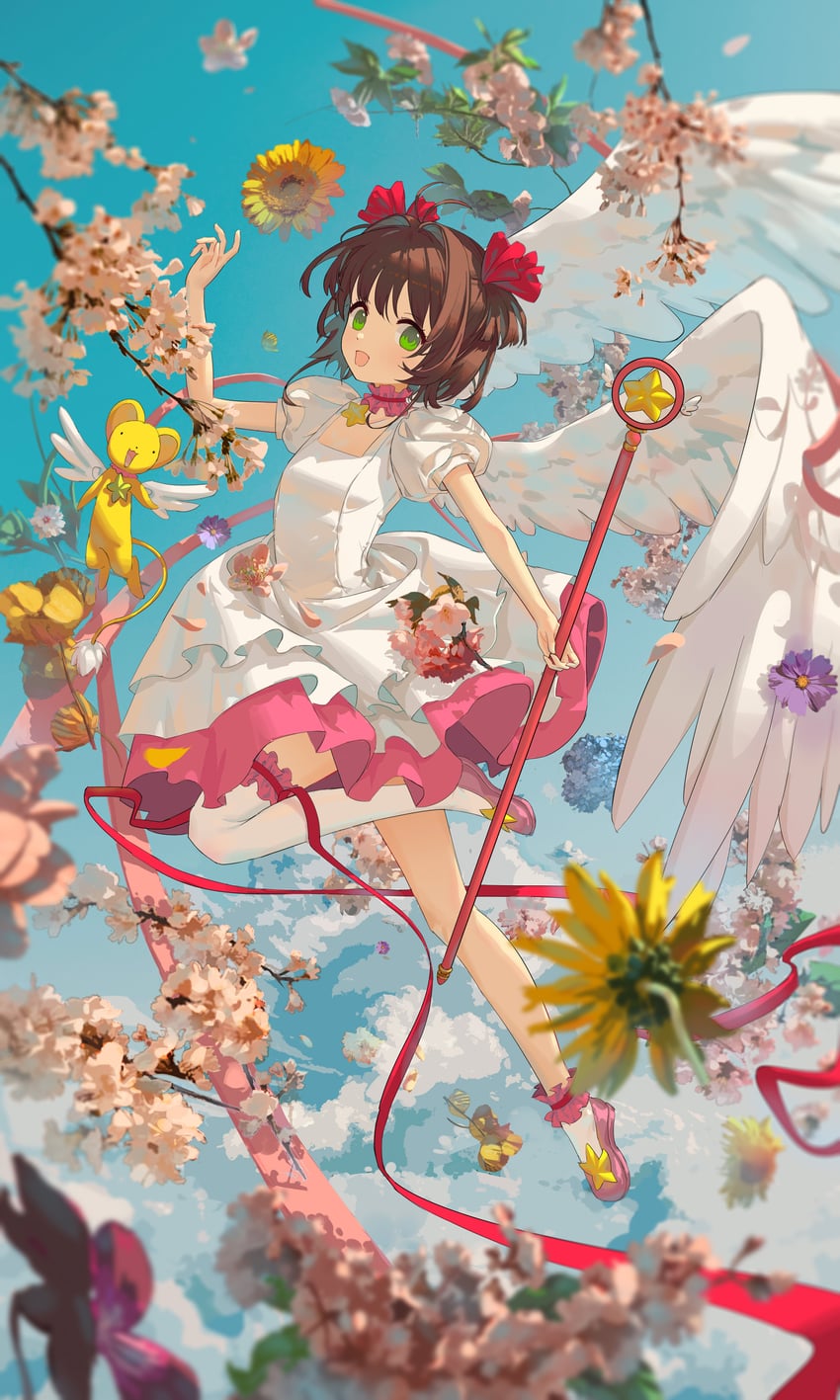 kinomoto sakura and kero (cardcaptor sakura) drawn by kulomi