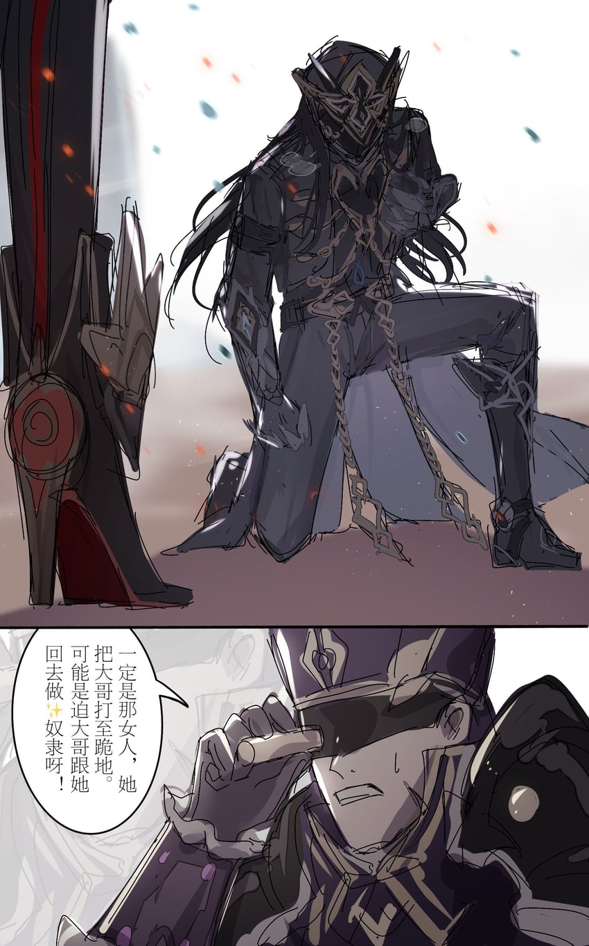 mavuika, capitano, and electrohammer vanguard (genshin impact) drawn by bingai507