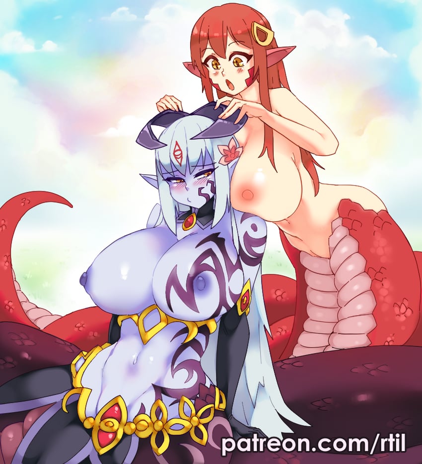 miia and alipheese fateburn xvi (monster musume no iru nichijou and 1 more) drawn by rtil