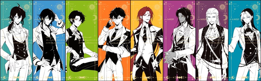 klein moretti, amon, leonard mitchell, medici, alger wilson, and 3 more (lord of the mysteries) drawn by sfkatgo