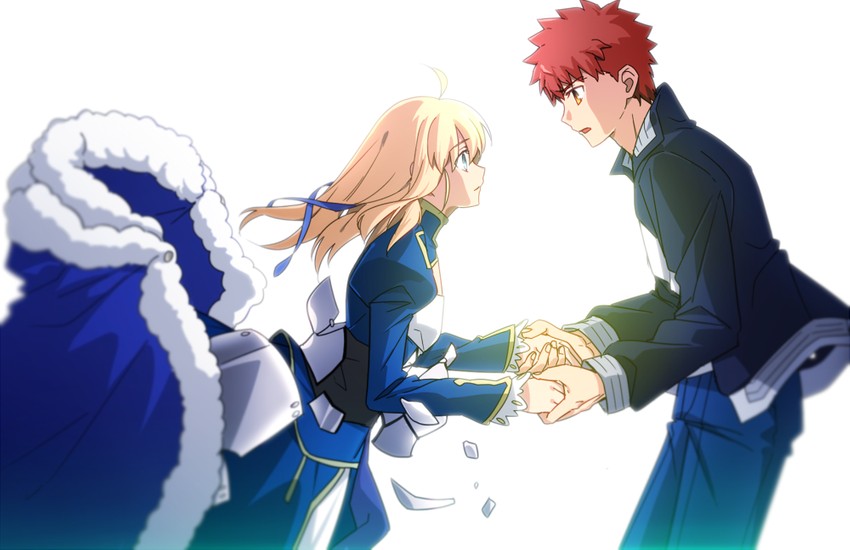 artoria pendragon, saber, and emiya shirou (fate and 1 more) drawn by chietori