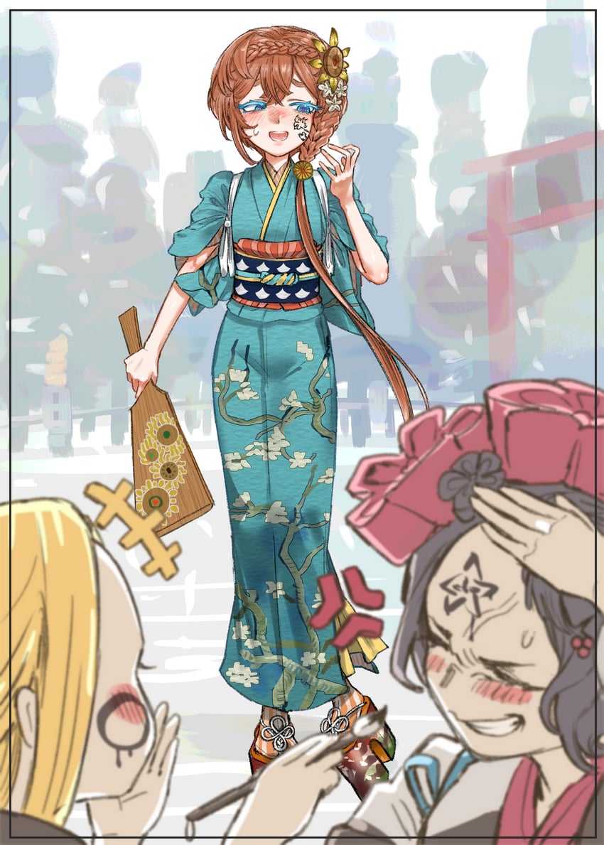 abigail williams, katsushika hokusai, and van gogh (fate and 1 more) drawn by suichoku_(suityoku_conpas)