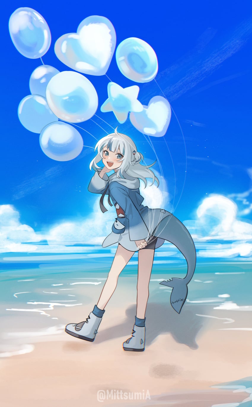gawr gura (hololive and 1 more) drawn by mittsu