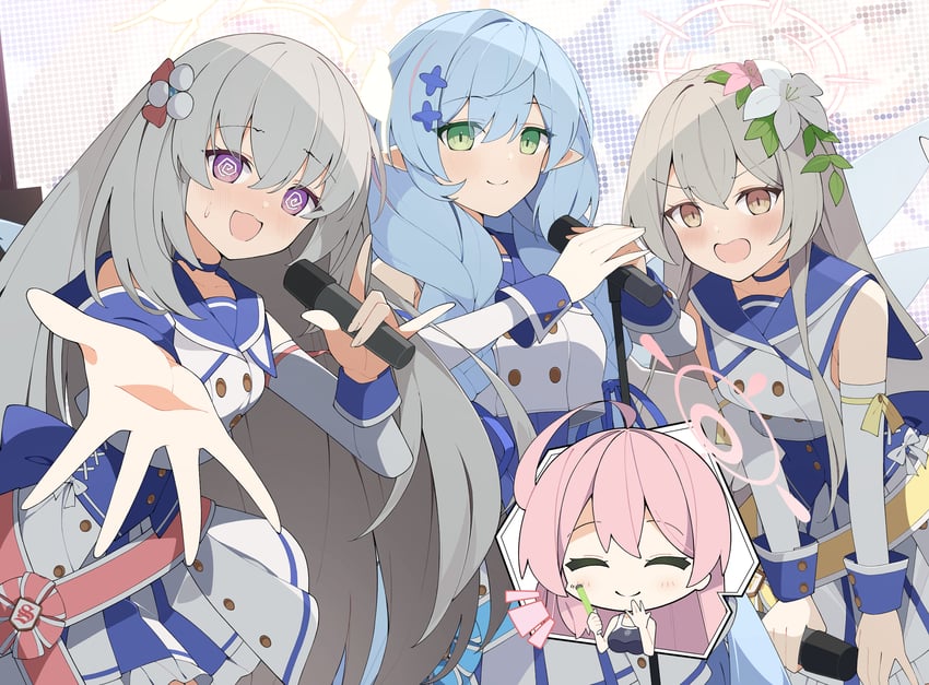 hanako, nagisa, sakurako, and mine (blue archive) drawn by applepie_1201