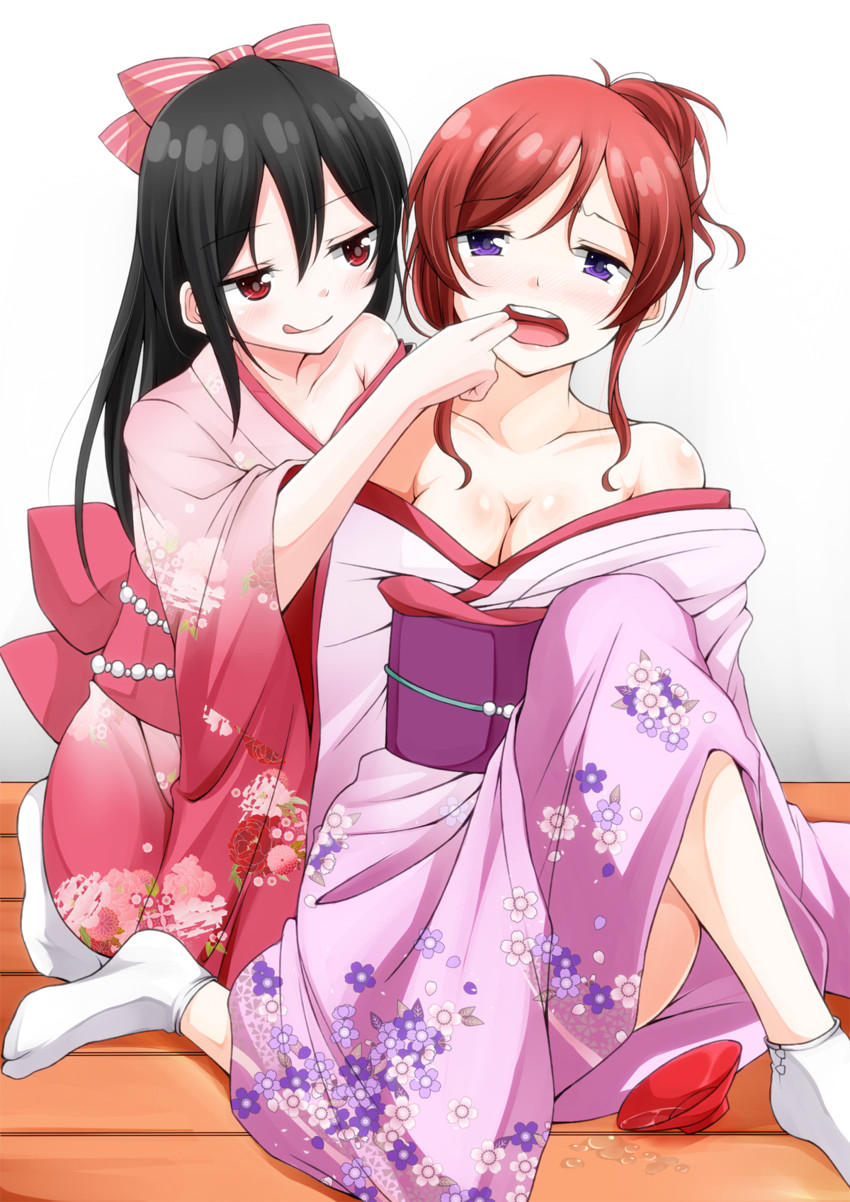 nishikino maki and yazawa nico (love live! and 1 more) drawn by akihila