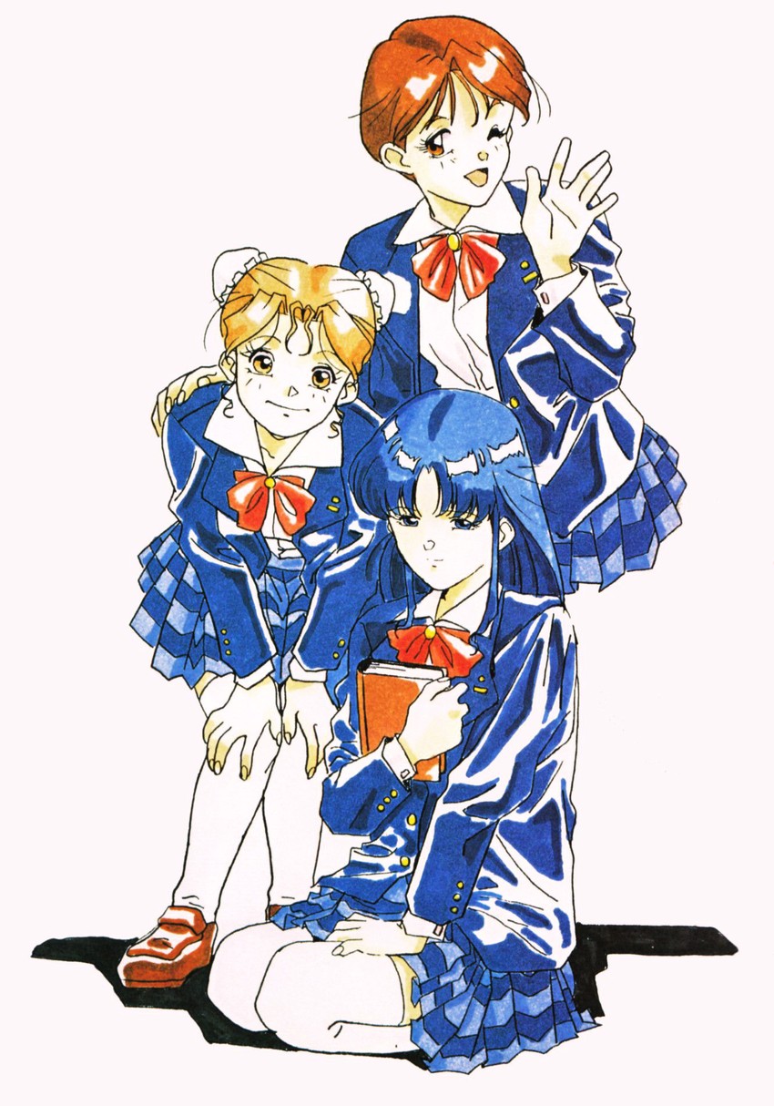 toono mizuki, hayasaka akira, and fujiwara aya (super real mahjong) drawn by tanaka_ryou
