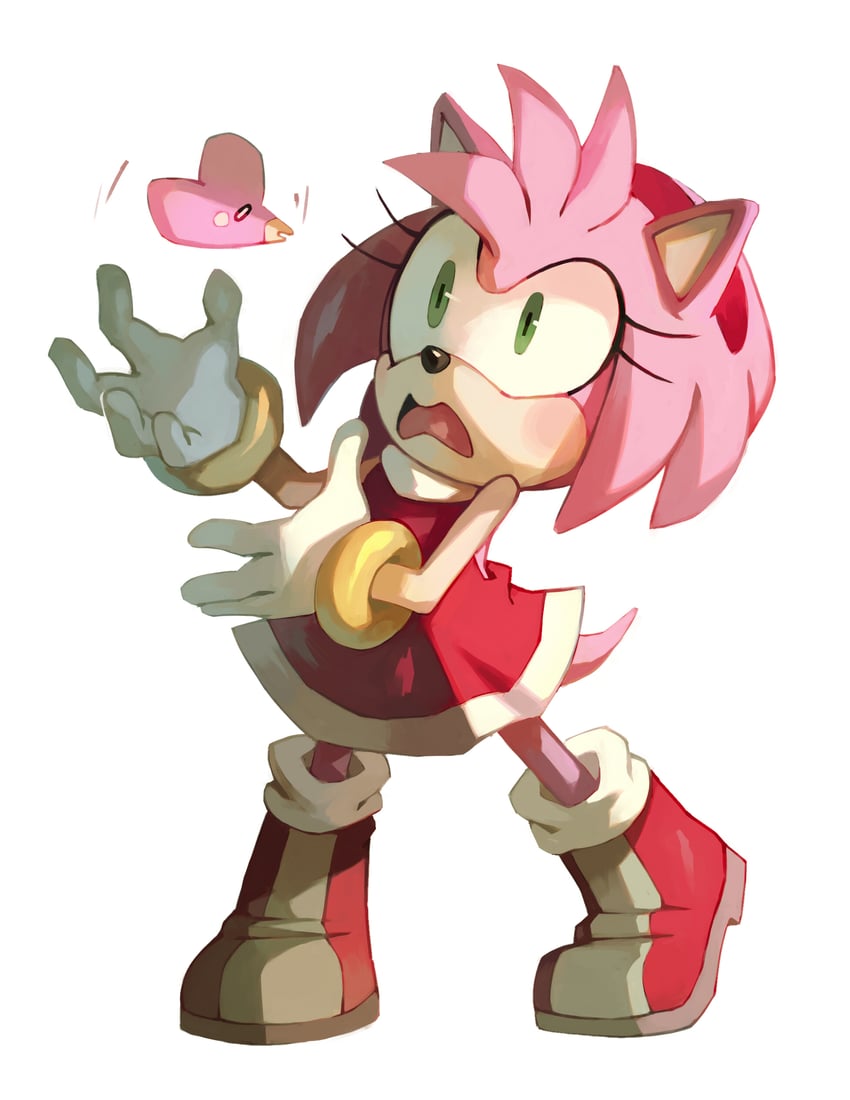 amy rose and luvdisc (pokemon and 1 more) drawn by bluekomadori