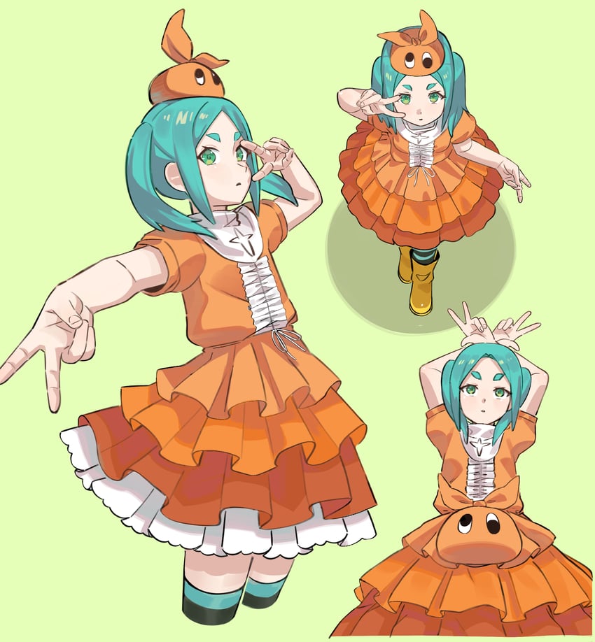 ononoki yotsugi and henry the green engine (monogatari) drawn by nek0n0_o