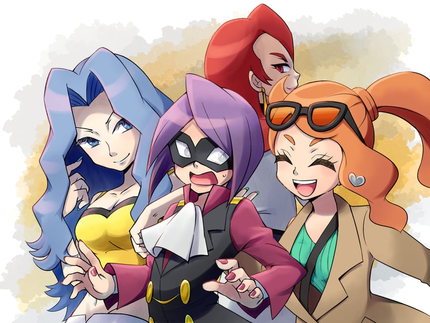 sonia, karen, will, and ariana (pokemon and 3 more) drawn by hiichi_(hnt1aa)