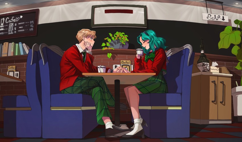 ten'ou haruka and kaiou michiru (bishoujo senshi sailor moon and 1 more) drawn by yurisuki00