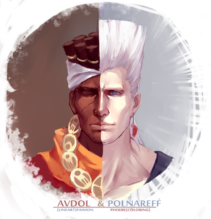 jean pierre polnareff and mohammed avdol (jojo no kimyou na bouken and 1 more) drawn by phoebe_cn