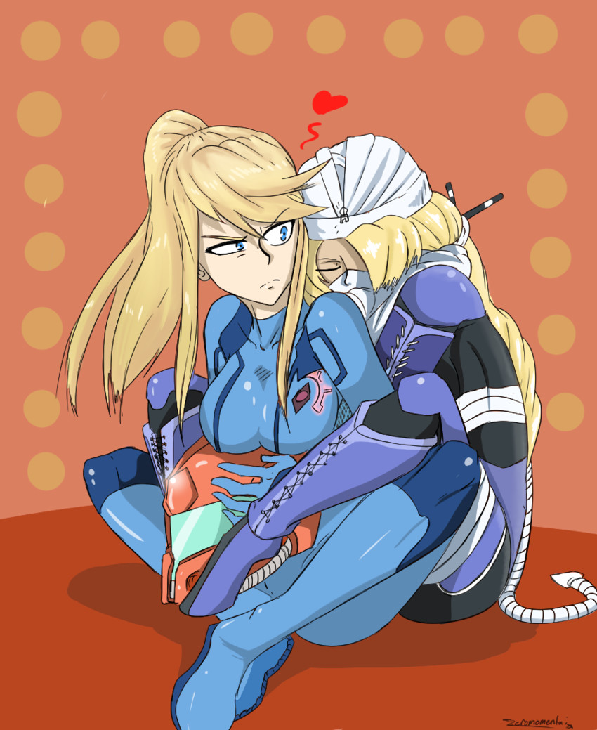 samus aran and sheik (the legend of zelda and 3 more) drawn by zero_momentai