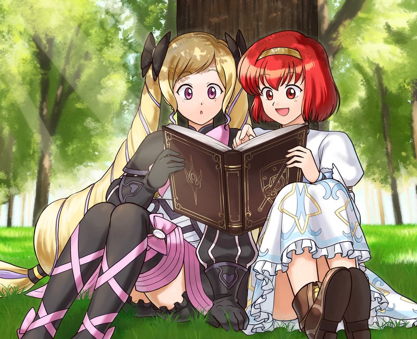 elise and maria (fire emblem and 3 more) drawn by betabetamaru